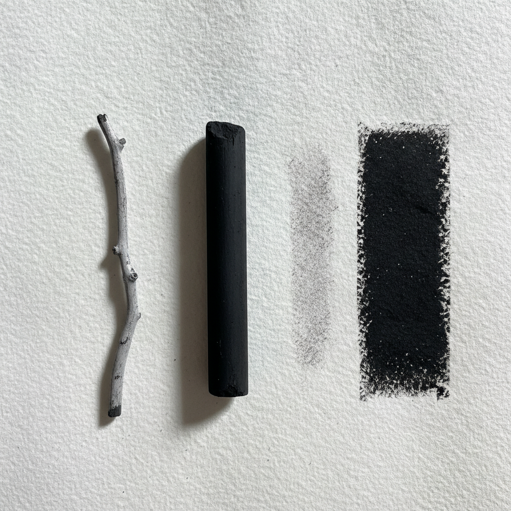 Drawing With Compressed Charcoal Versus Vine